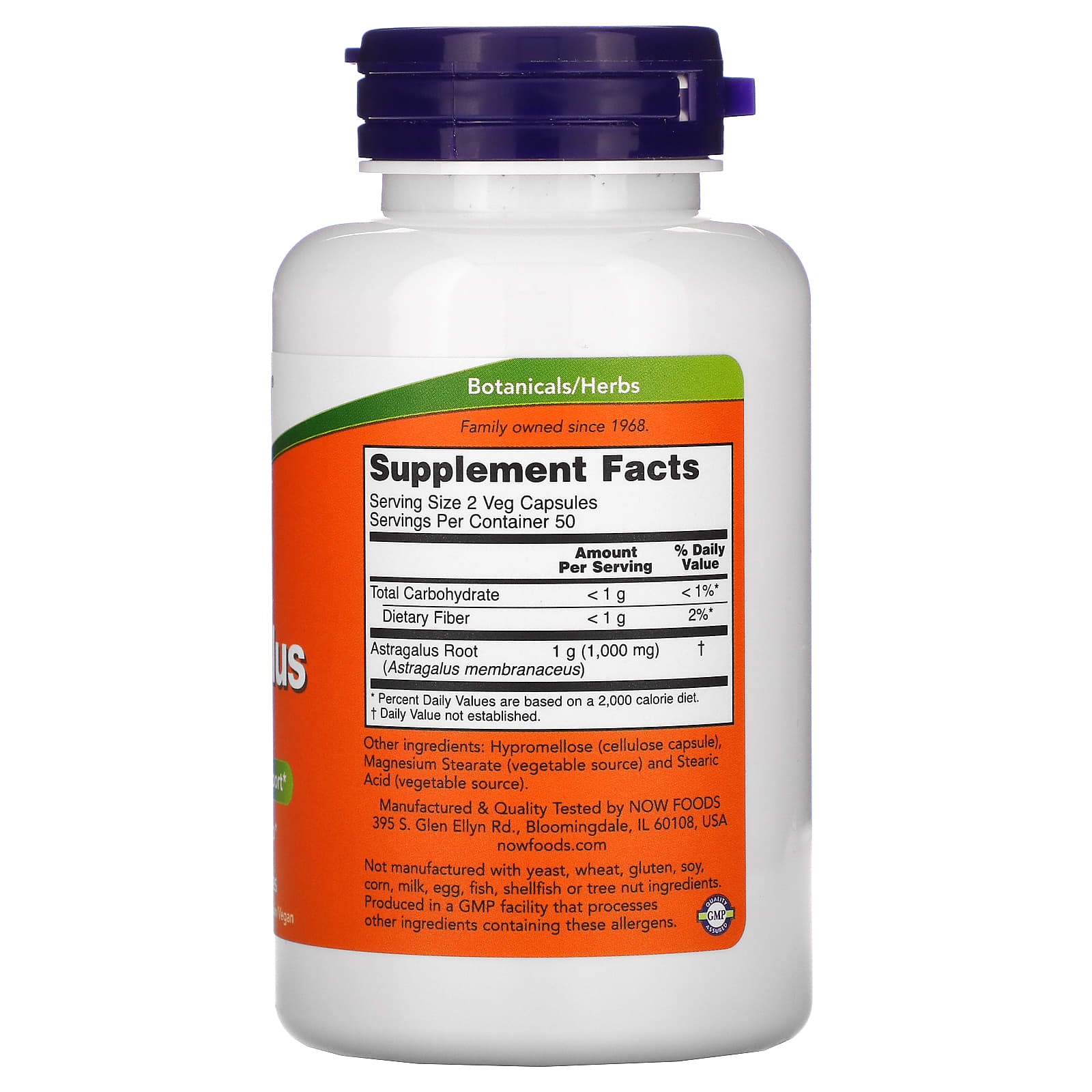 NOW Foods, Astrálago, 500 mg, 100 Cápsulas Vegetais - Imagem 2