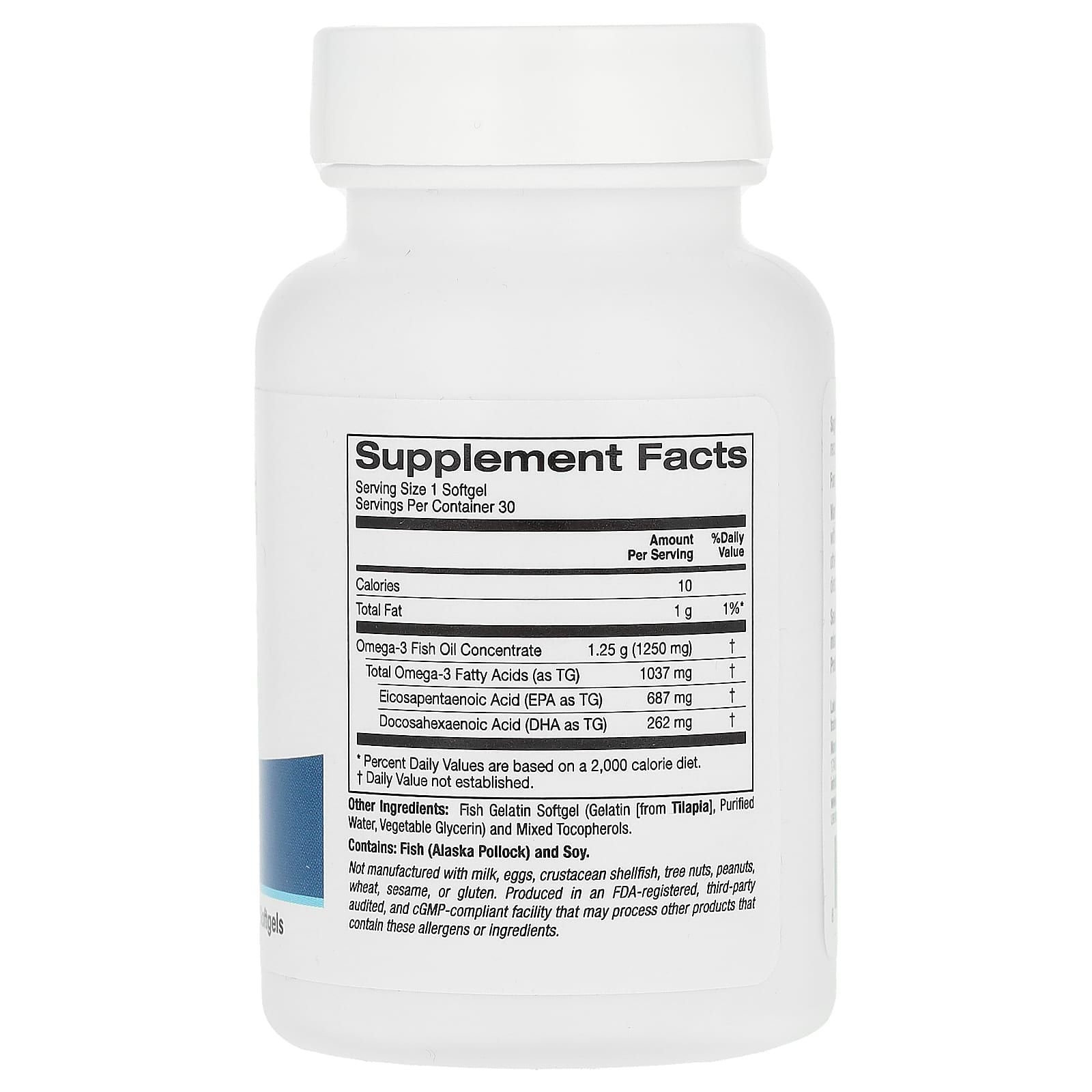 Lake Avenue Nutrition, Óleo de Peixe Ômega-3, 30 Cápsulas Softgel de Gelatina de Peixe (1.250 mg por Cápsula Softgel) - Imagem 2