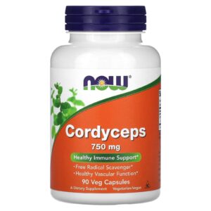 NOW Foods, Cordyceps, 750 mg, 90 Cápsulas Vegetais