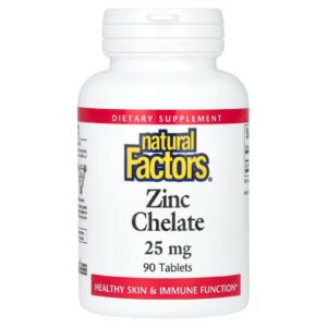 Natural Factors, Zinco Quelato, 25 mg, 90 Comprimidos