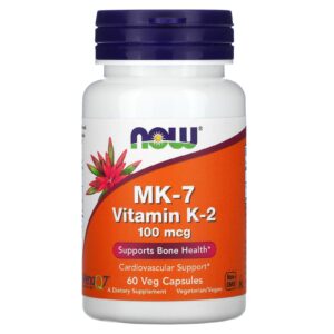NOW Foods, Vitamina K-2 MK-7, 100 mcg, 60 Cápsulas Vegetais