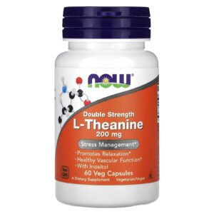 NOW Foods, L-teanina, 60 Cápsulas Vegetais
