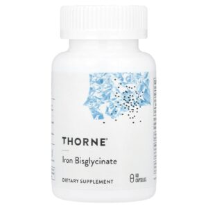 Thorne, Bisglicinato Ferroso, 60 Cápsulas (25 mg por Cápsula)