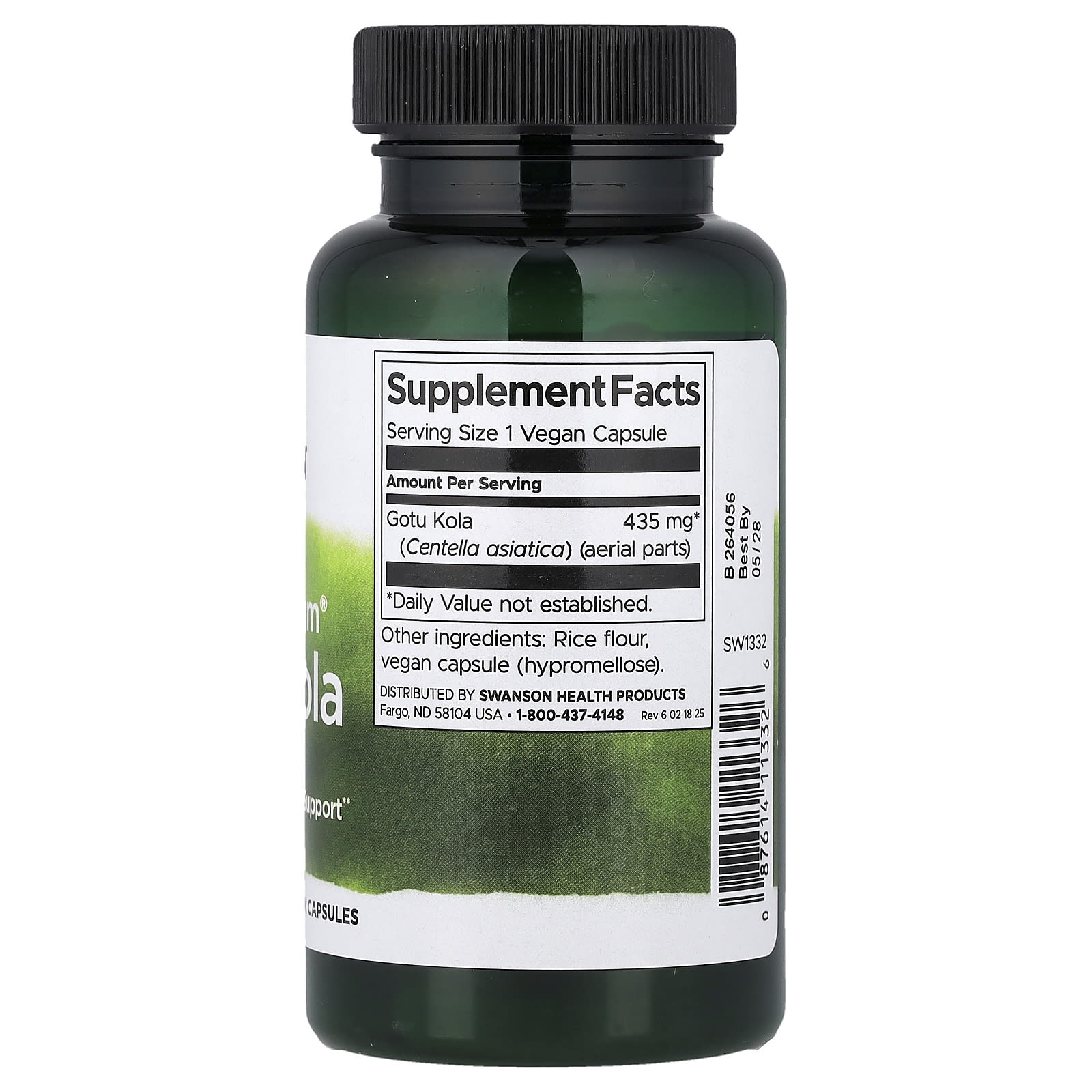 Swanson, Gotu Kola Full Spectrum®, 435 mg, 60 Cápsulas - Imagem 2