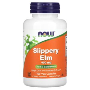 NOW Foods, Olmo-escorregadio, 400 mg, 100 Cápsulas Vegetais