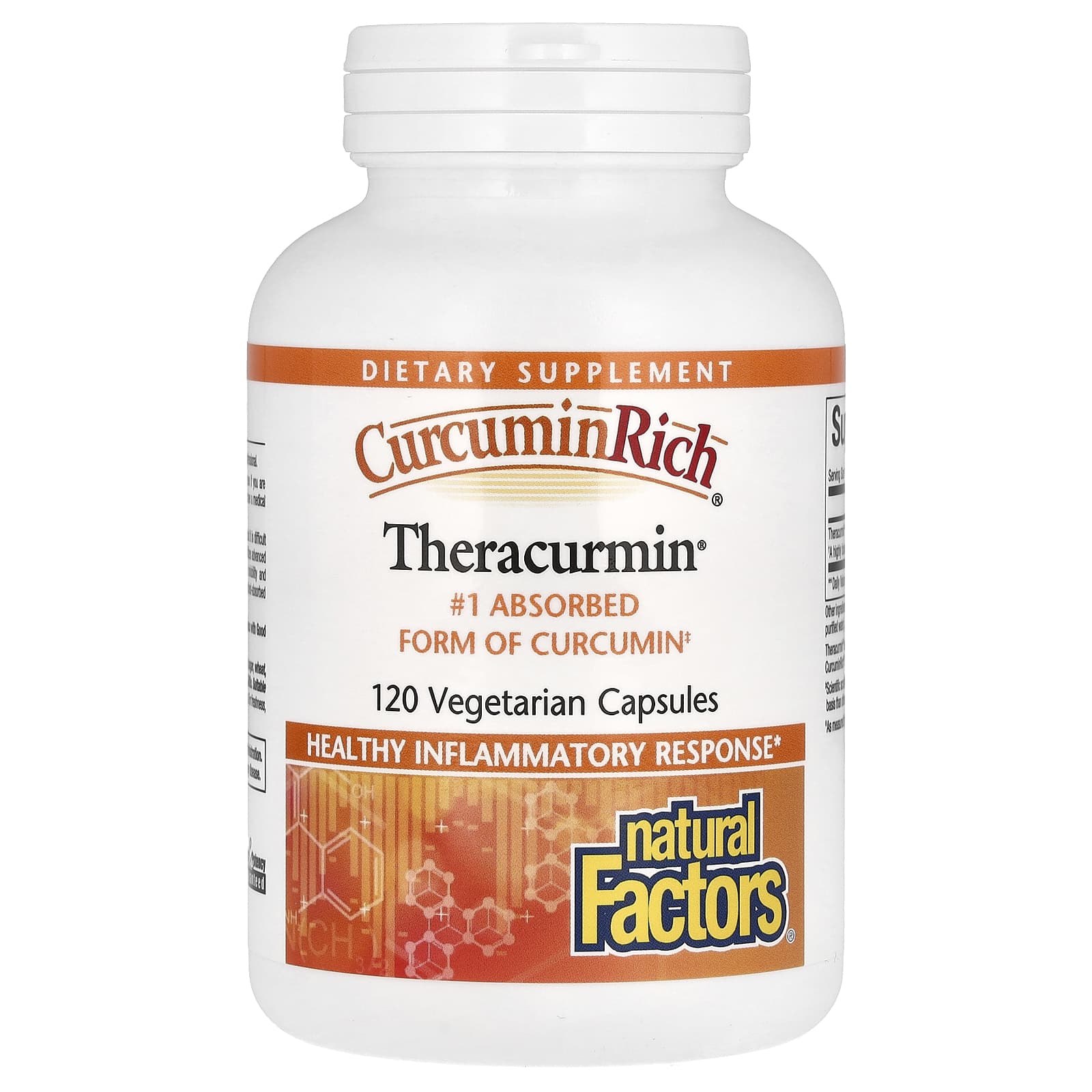 Natural Factors, CurcuminRich, Theracurmin, 30 mg, 120 Cápsulas Vegetarianas - Imagem 3