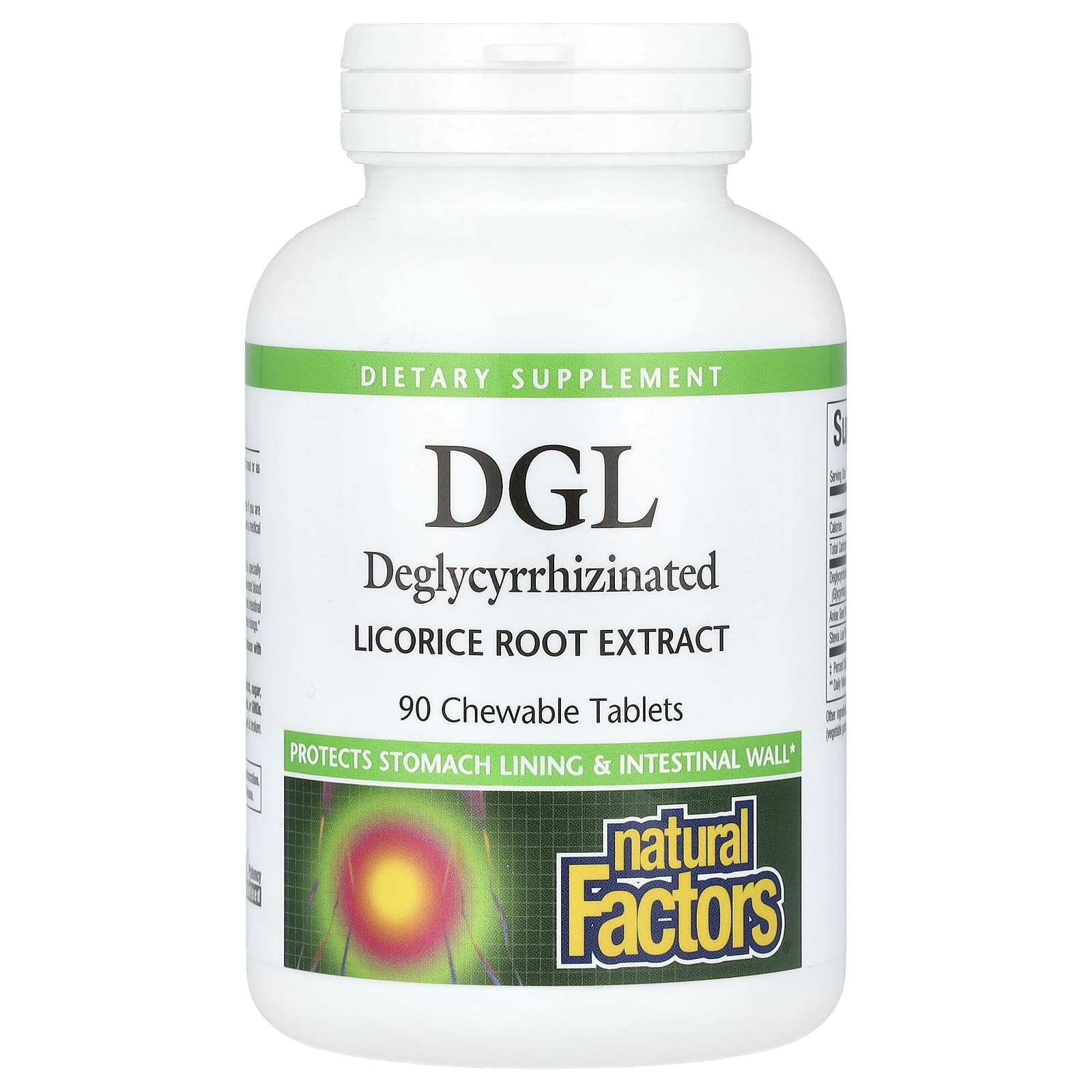 Natural Factors, DGL, Extrato da Raiz de Alcaçuz Desglicirrizado, 90 Comprimidos Mastigáveis