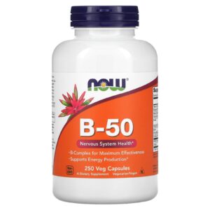 NOW Foods, B-50, 250 Cápsulas Vegetais