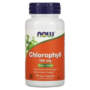 NOW Foods, Clorofila, 100 mg, 90 Cápsulas Vegetais