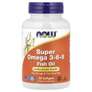 NOW Foods, Óleo de Peixe Super Ômega-3-6-9, 90 Cápsulas Softgel