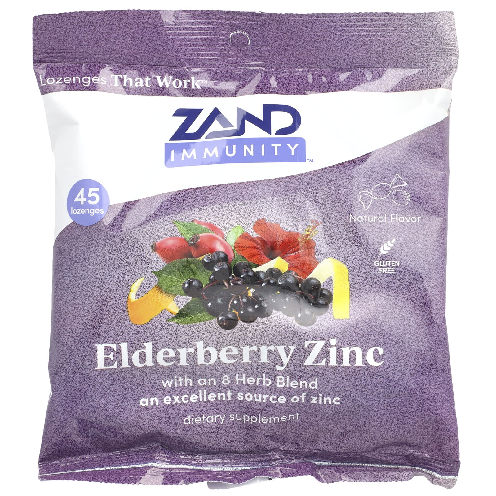 Zand, Imunidade, Sabugueiro e Zinco, Natural, 45 Pastilhas