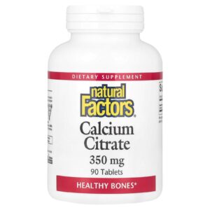 Natural Factors, Citrato de Cálcio, 350 mg, 90 Comprimidos