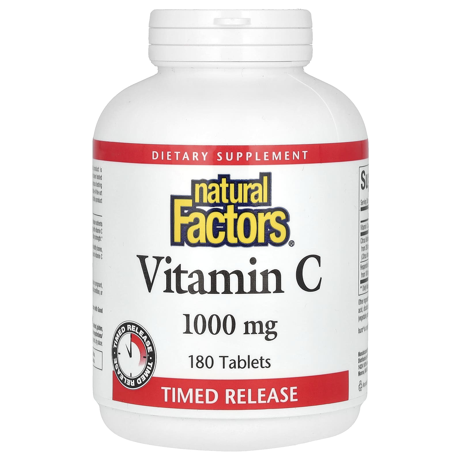 Natural Factors, Vitamina C, Liberação Programada, 1.000 mg, 180 Comprimidos