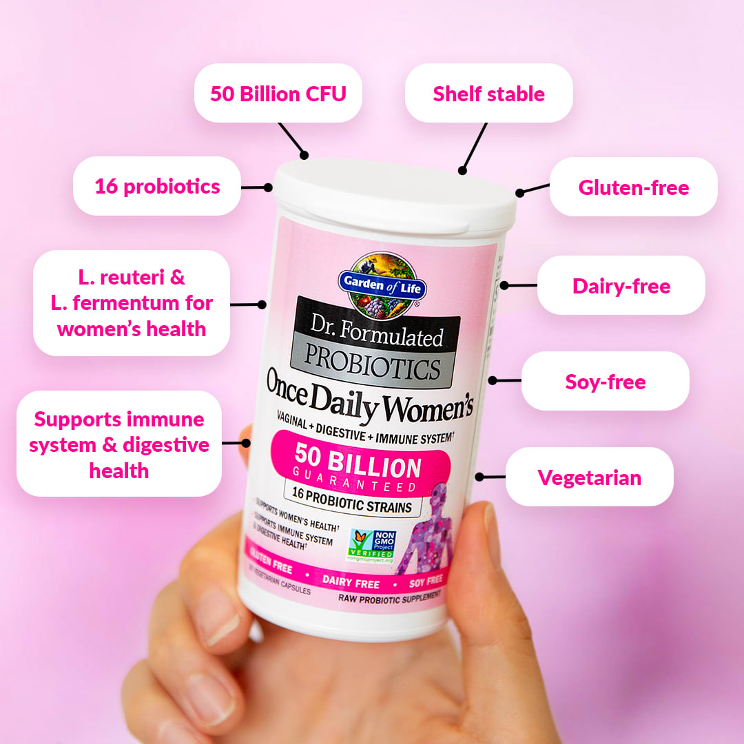 Garden of Life, do Dr. Probióticos Formulados, Uma Vez ao Dia para Mulheres, 50 Bilhões, 30 Cápsulas Vegetarianas - Imagem 6