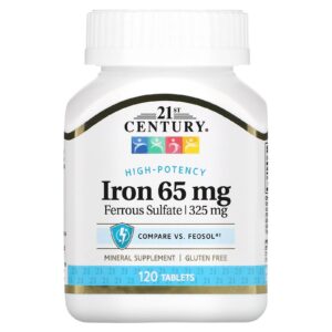 21st Century, Ferro, 65 mg, 120 Comprimidos
