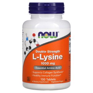 NOW Foods, L-lisina, 1.000 mg, 100 Comprimidos