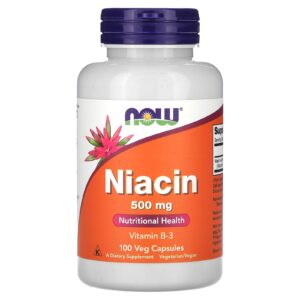 NOW Foods, Ácido Nicotínico, 500 mg, 100 Cápsulas Vegetais