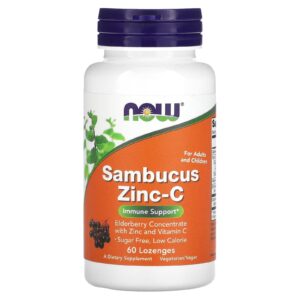 NOW Foods, Sambucus Zinc-C, 60 Pastilhas
