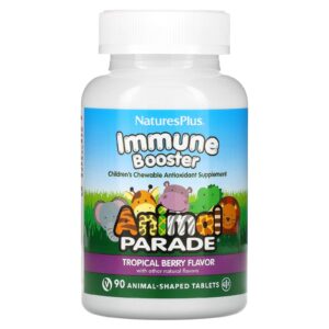 NaturesPlus, Source of Life, Animal Parade, Reforço Imunológico para Crianças, Sabor Natural Tropical Berry, 90 Animals