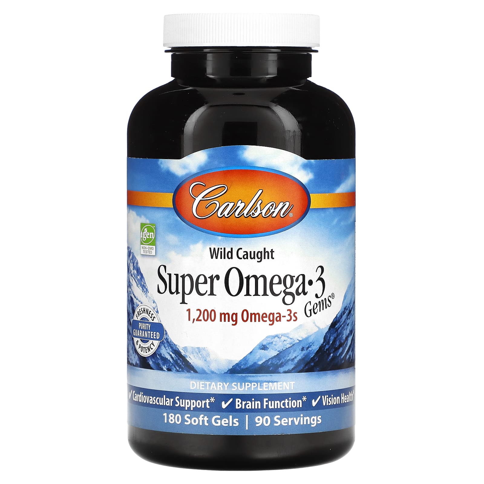 Carlson, Super Omega-3 Gems de Origem Selvagem, 180 Cápsulas Softgel
