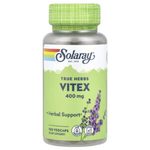 Solaray, True Herbs, Vitex, 400 mg, 100 Cápsulas VegCaps