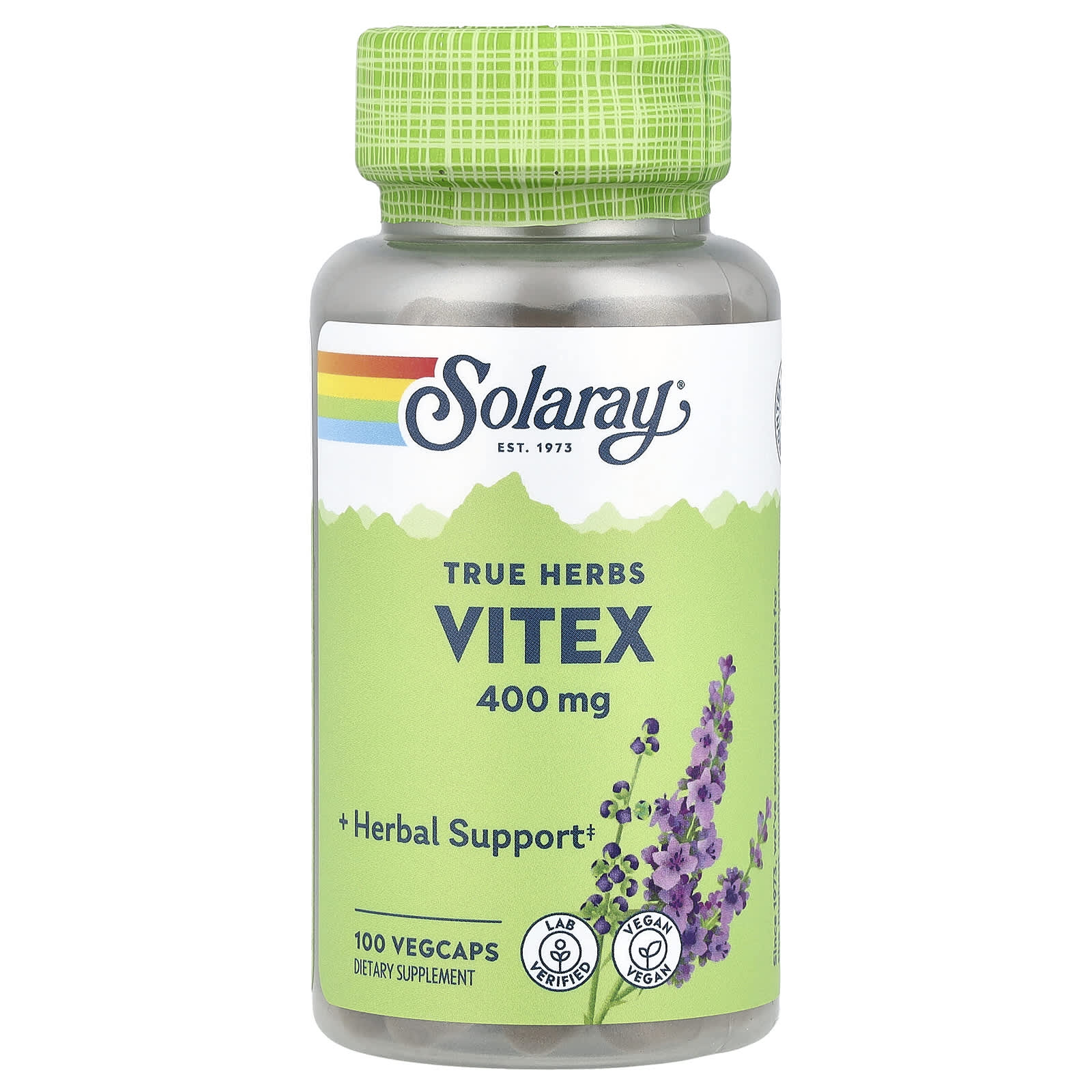 Solaray, True Herbs, Vitex, 400 mg, 100 Cápsulas VegCaps