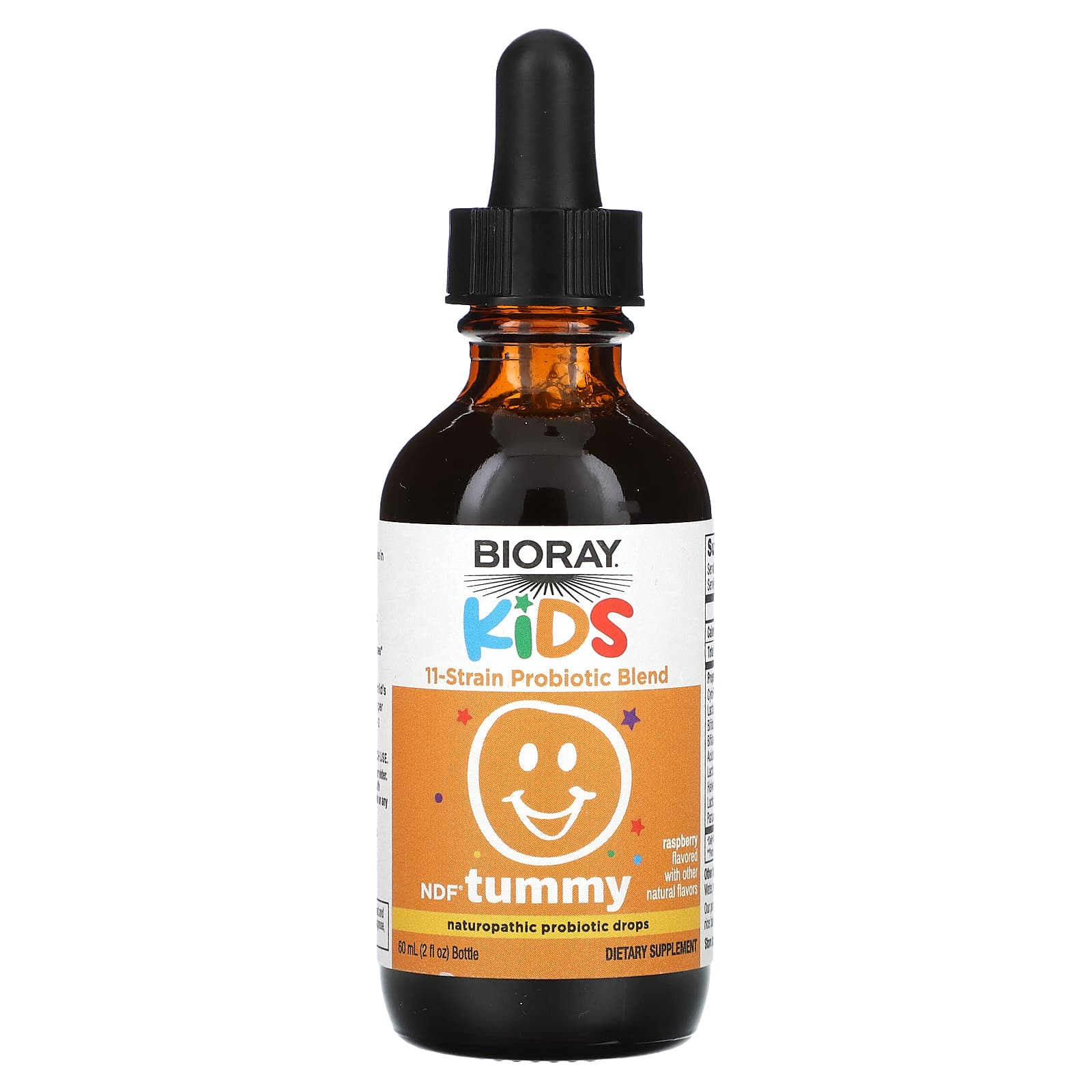 Bioray, Kids, Barriga NDF, Mistura de Probióticos com 11 Estirpes, Sabor Framboesa, 60 ml (2 fl oz) - Imagem 3
