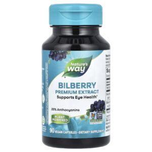 Nature's Way, Extrato de Mirtilo Europeu Premium, 90 Cápsulas Veganas
