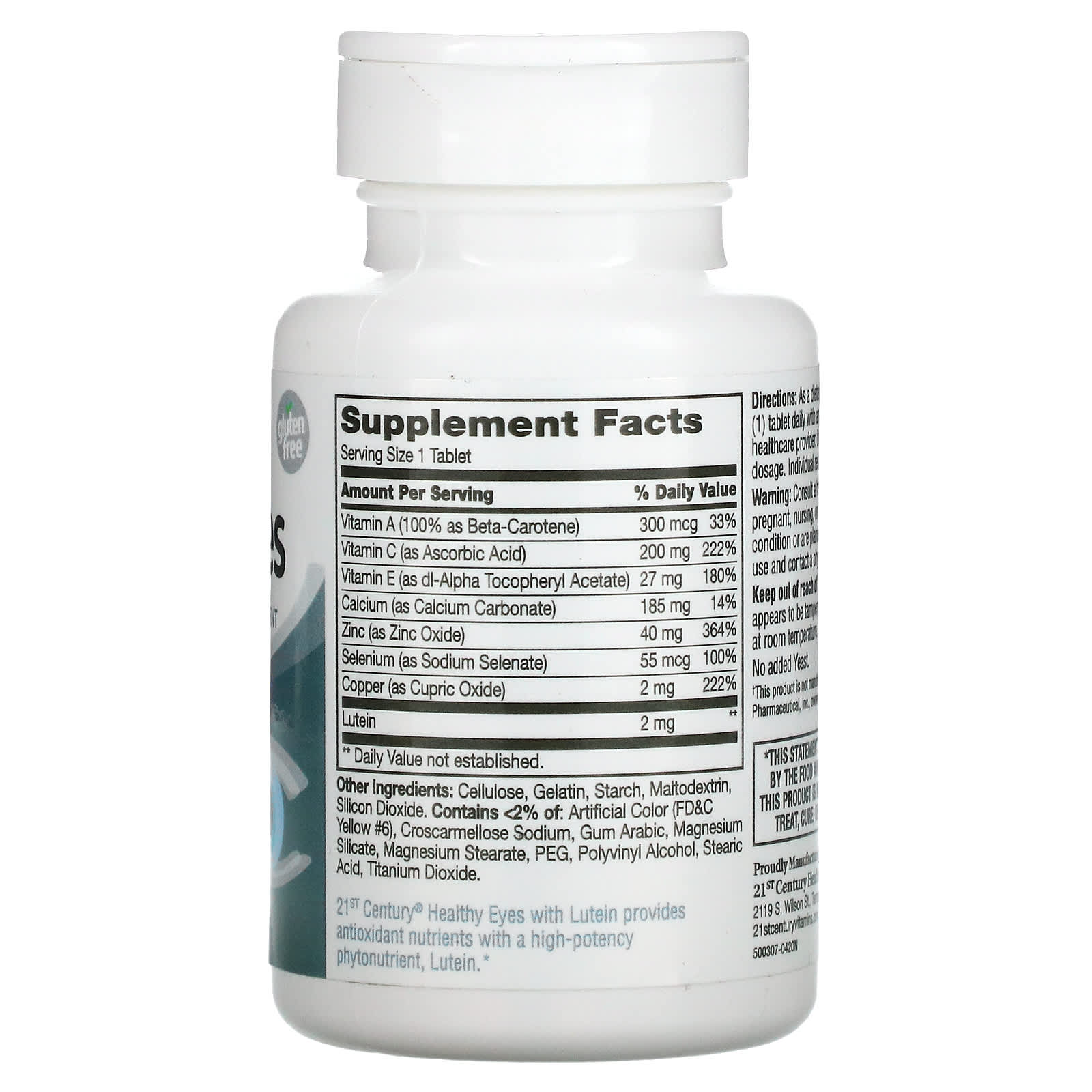 21st Century, Healthy Eyes, Luteína e Antioxidantes, 60 Comprimidos - Imagem 2