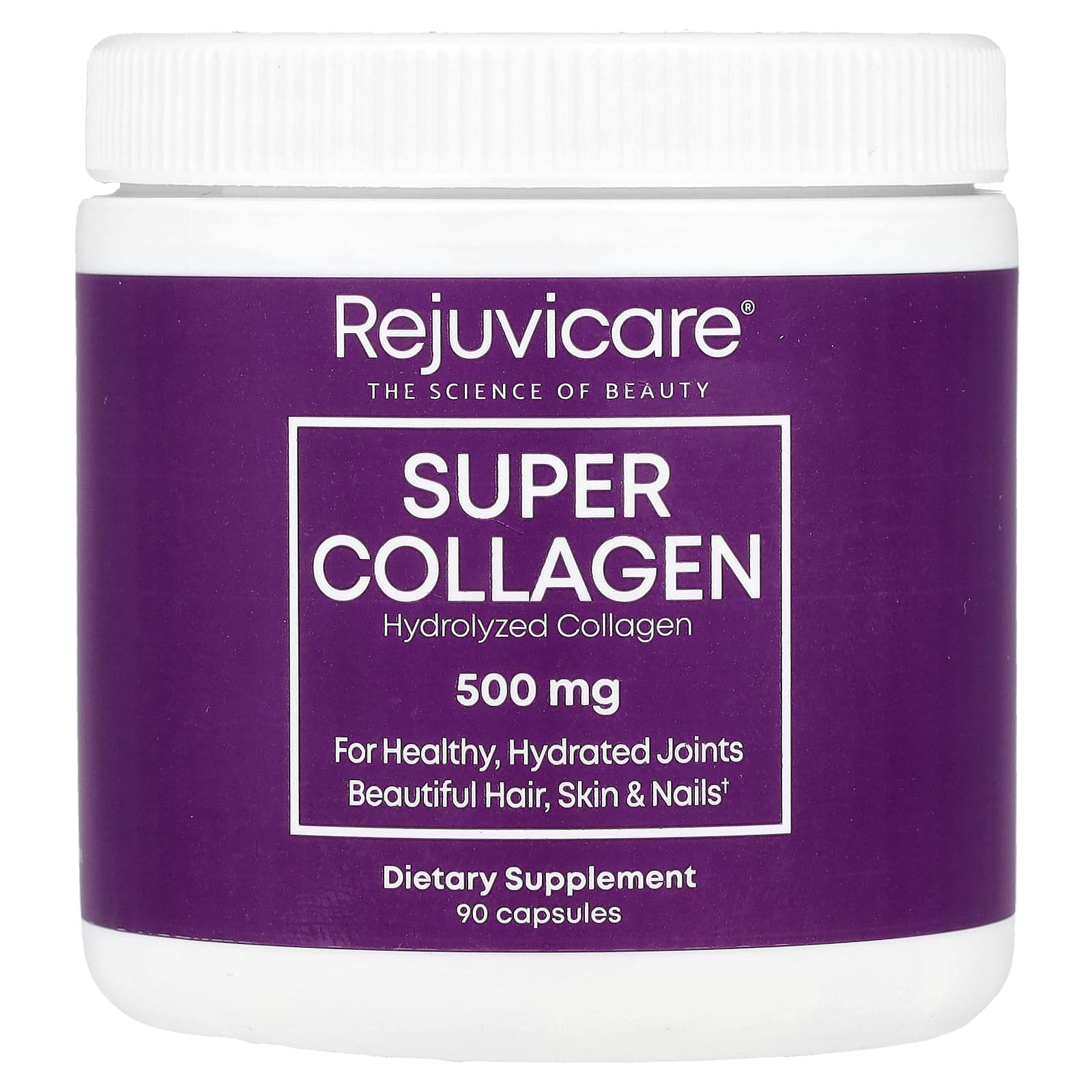 Rejuvicare, Super Collagen, 500 mg, 90 Cápsulas