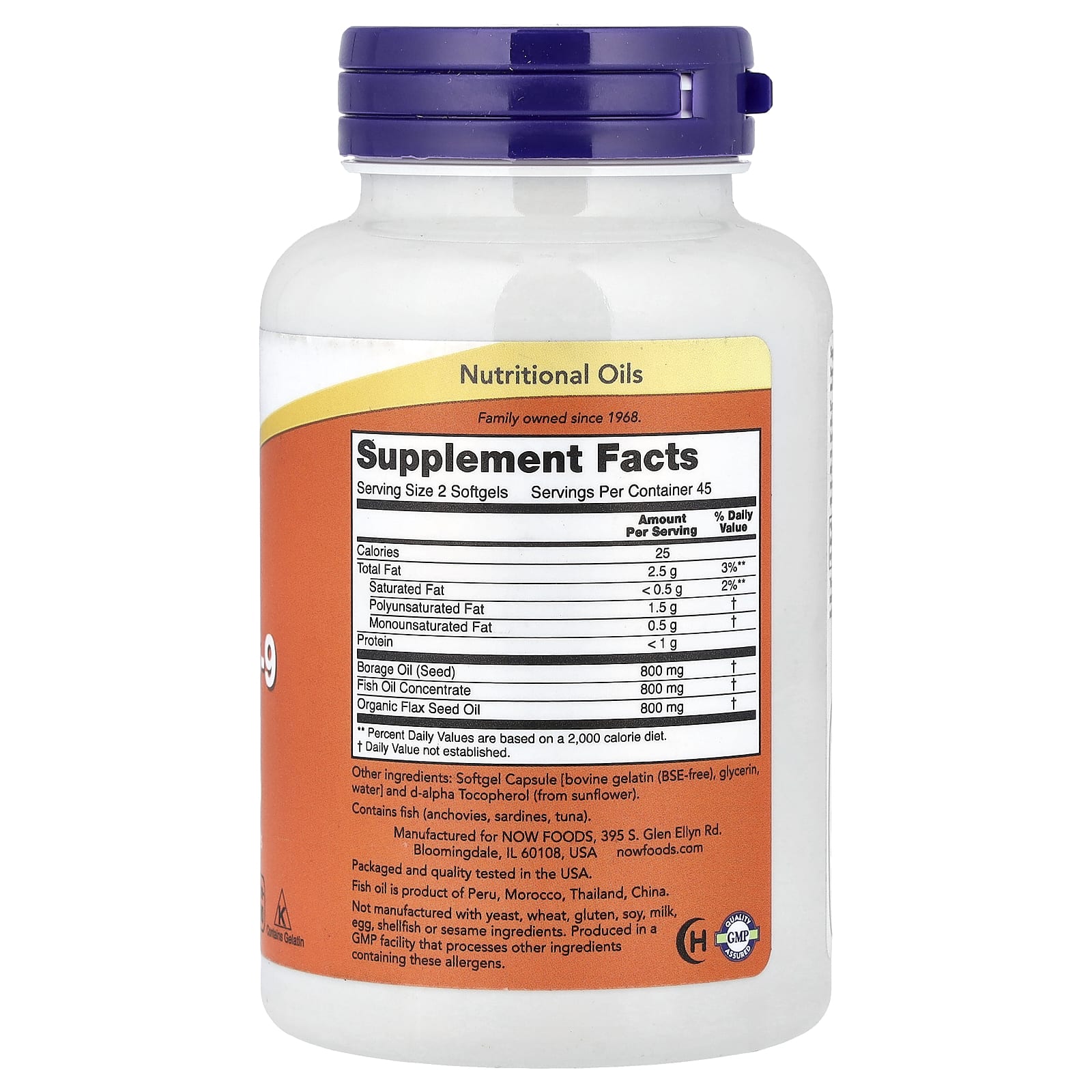 NOW Foods, Óleo de Peixe Super Ômega-3-6-9, 90 Cápsulas Softgel - Imagem 2