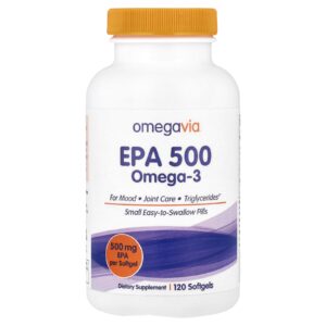 OmegaVia, EPA 500, Ômega-3, 500 mg, 120 Cápsulas Softgel