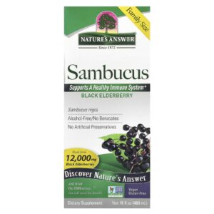 Nature's Answer, Sambucus, Sabugueiro Preto, Sem Álcool, 2.500 mg, 480 ml (16 fl oz)