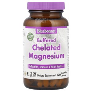 Bluebonnet Nutrition, Magnésio Quelado Tamponado, 120 Cápsulas Vegetais