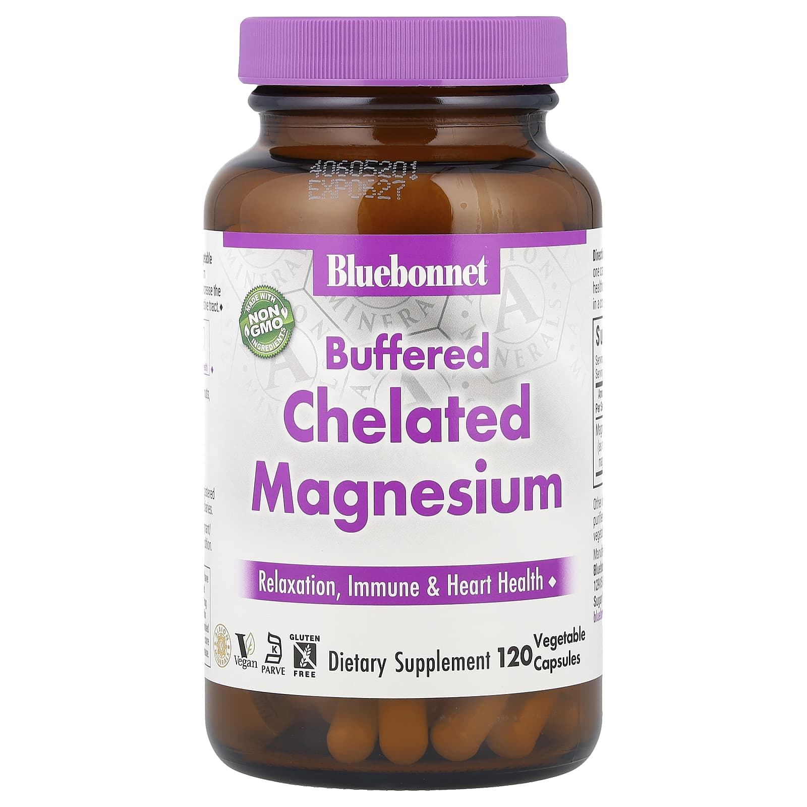 Bluebonnet Nutrition, Magnésio Quelado Tamponado, 120 Cápsulas Vegetais