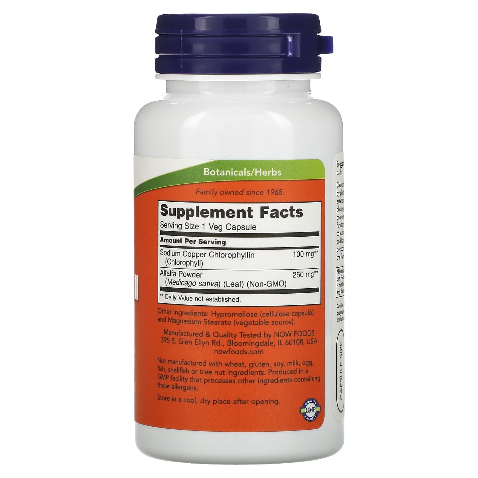 NOW Foods, Clorofila, 100 mg, 90 Cápsulas Vegetais - Imagem 2