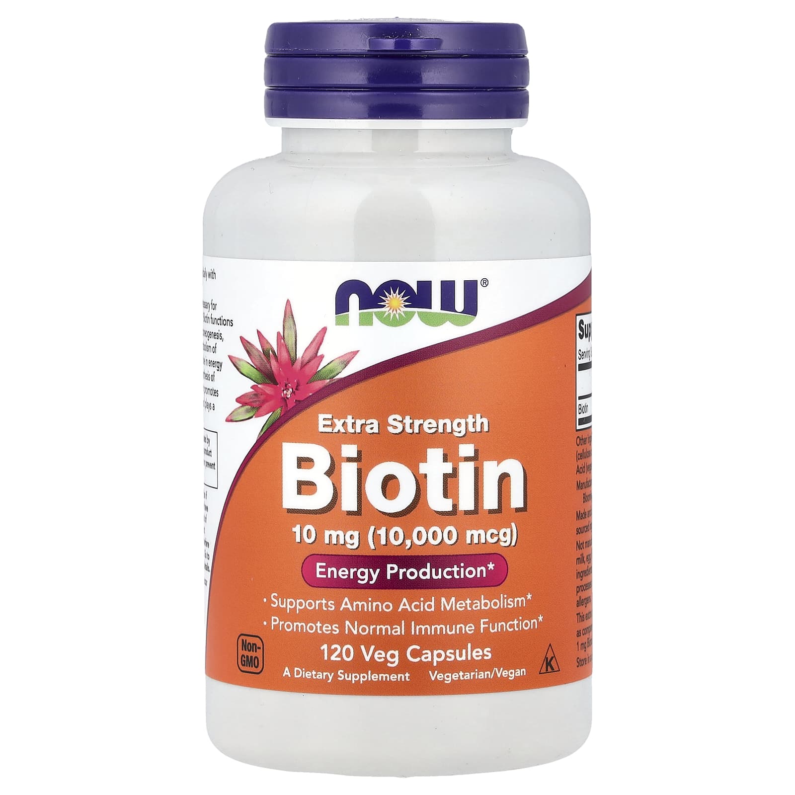 NOW Foods, Biotina, 10 mg, 120 Cápsulas Vegetais