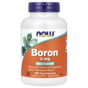 NOW Foods, Boro, 3 mg, 250 Cápsulas Vegetais