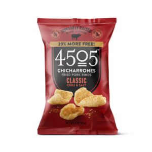 4505 Chicharrones - Torresmo Frito Clássico com Pimenta e Sal - 3 oz