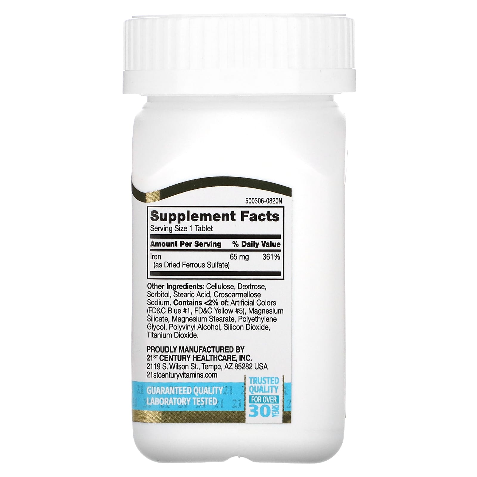 21st Century, Ferro, 65 mg, 120 Comprimidos - Imagem 2