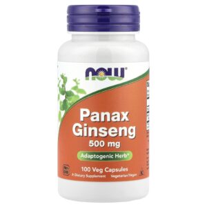 NOW Foods, Panax ginseng, 500 mg, 100 Cápsulas Vegetais
