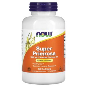 NOW Foods, Super Prímula, Óleo de Prímula, 1.300 mg, 120 Cápsulas Softgel