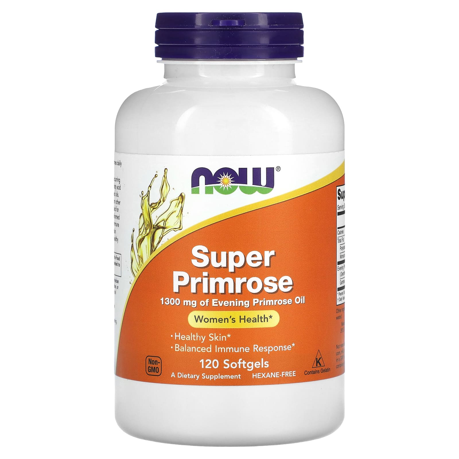 NOW Foods, Super Prímula, Óleo de Prímula, 1.300 mg, 120 Cápsulas Softgel