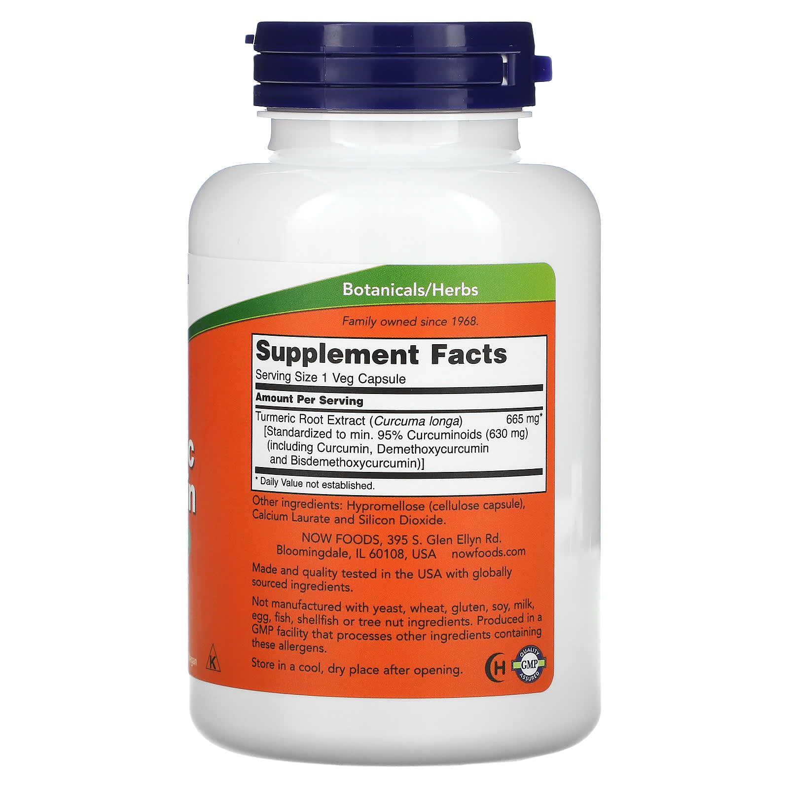NOW Foods, Curcumina de Cúrcuma, 120 Cápsulas Vegetais (665 mg por Cápsula) - Imagem 2
