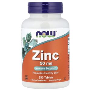 NOW Foods, Zinco, 50 mg, 250 Comprimidos