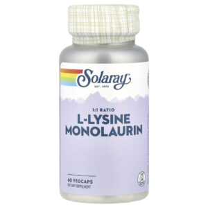 Solaray, Lisina e Monolaurina Proporção 1:1, 60 VegCaps