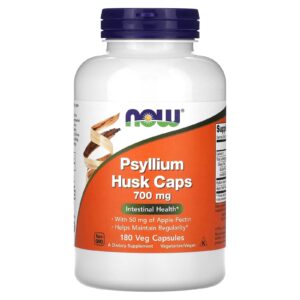 NOW Foods, Cápsulas de Casca de Psílio, 700 mg, 180 Cápsulas Vegetais