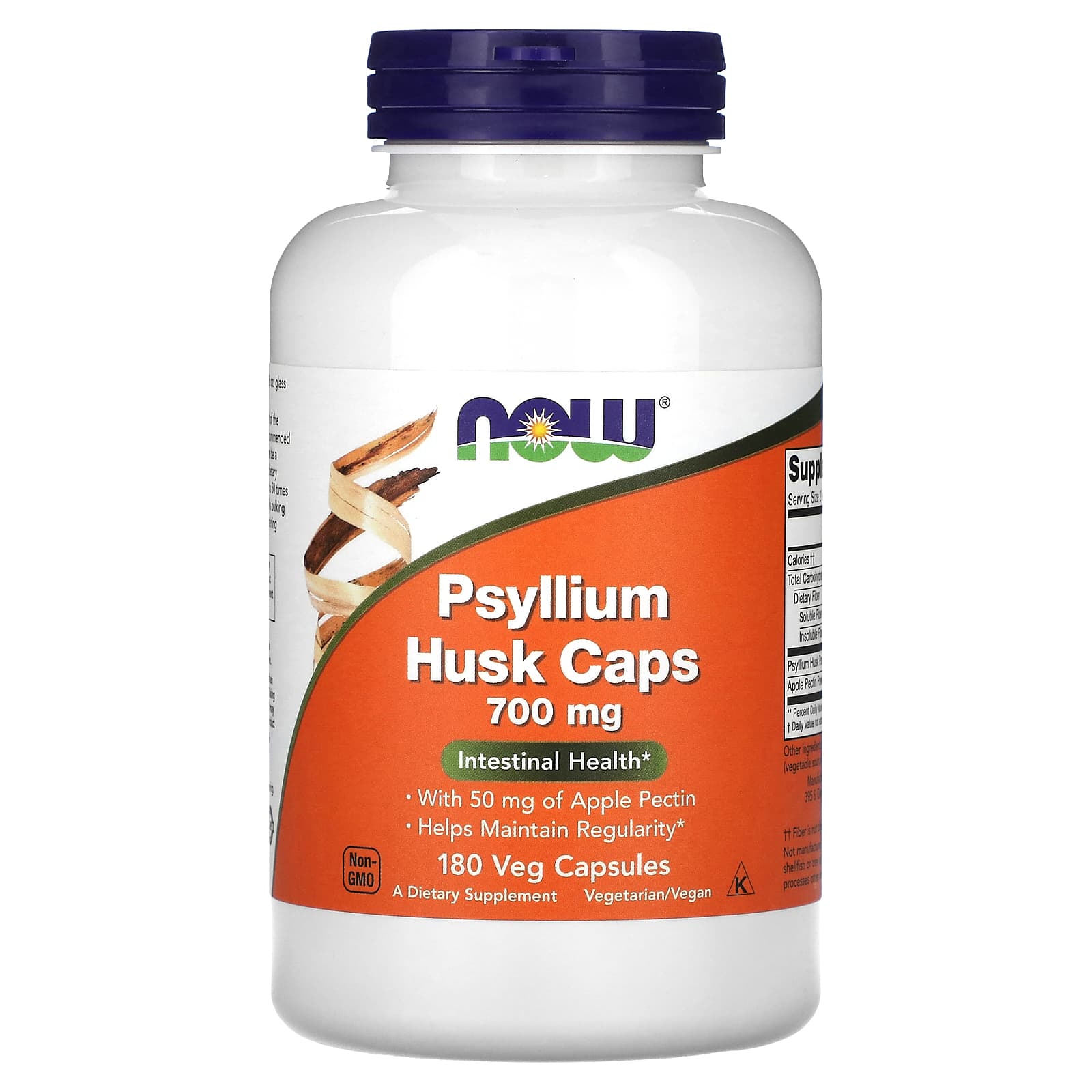 NOW Foods, Cápsulas de Casca de Psílio, 700 mg, 180 Cápsulas Vegetais