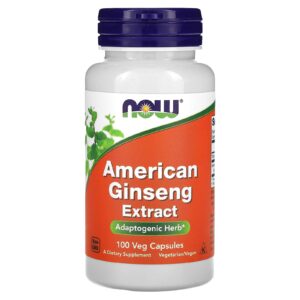 NOW Foods, Extrato de Ginseng Americano, 100 Cápsulas Vegetais (500 mg por Cápsula)