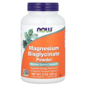 NOW Foods, Bisglicinato de Magnésio em Pó, 227 g (8 oz)